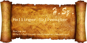 Hellinger Szilveszter névjegykártya